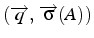 $(\overrightarrow{q},\,\overrightarrow{\sigma}(A))$