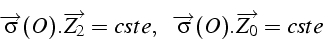 \begin{displaymath}
\overrightarrow{\sigma}(O).\overrightarrow{Z_{2}}=cste,\,\,\,\,\,\overrightarrow{\sigma}(O).\overrightarrow{Z_{0}}=cste\end{displaymath}